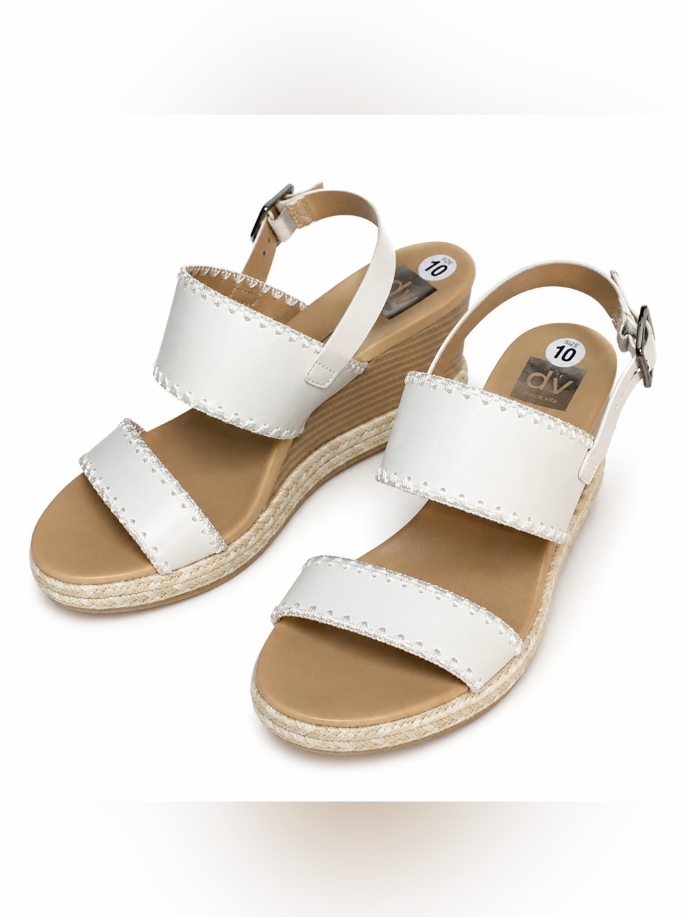 Dolce Vita White Espadrille Platform Wedges